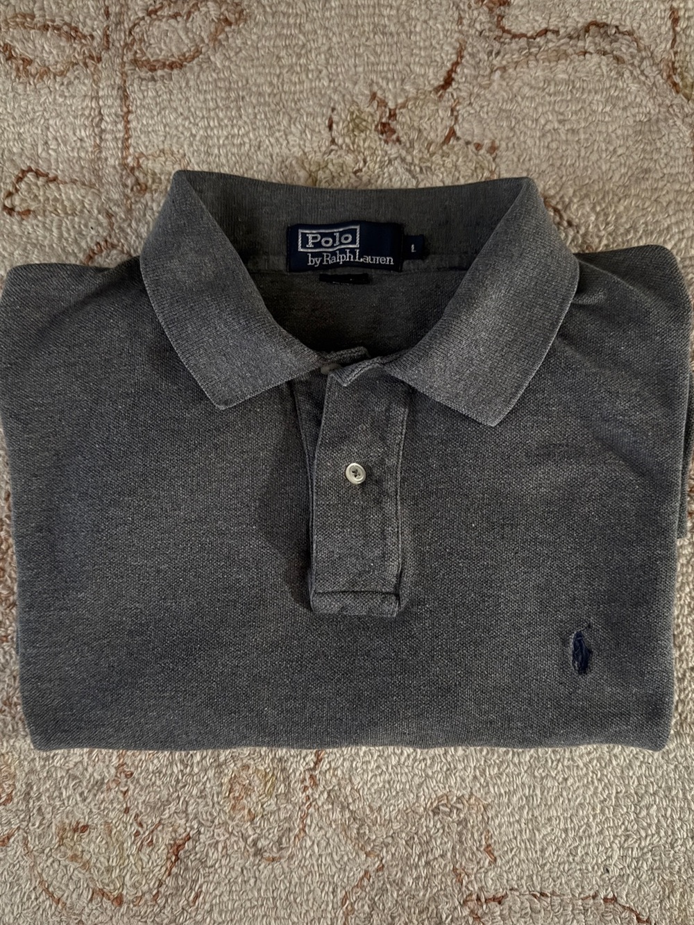 Vintage Mens Ralph Lauren Polo Shirt l Charcoal Grey l L